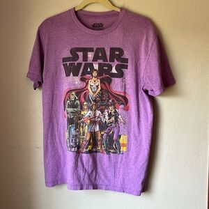 Star Wars Cartoon Cast Heather Purple Movie Episode Tshirt Tee. Size medium